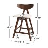 Christopher Knight Home Set of 2 Stocker Upholstered Counter Height Barstools Light Beige/Walnut - 3 of 4
