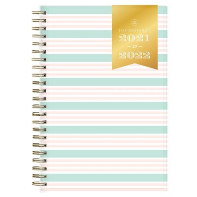 2021-22 Academic Planner 5" x 8" Clear Pocket Cover Weekly/Monthly Wirebound Del Mar Stripe - Blue Sky