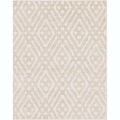 Sabrina Soto Beige 8' x 10' Geometric Flat-Woven Outdoor Rug