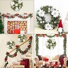 TackView 16" Christmas Wreath for Front Door, Xmas Door Wreath with Balls, Artificial Flowers, for Fireplace Wall Window Holiday Decoration - 3 of 4