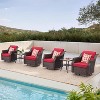 Buenhomino 6-Piece Outdoor Wicker Swivel Rocker Chair Set with 4 Chairs & 2 Tables, All-Weather PE Rattan Glider Chairs with Cushions for Patio - 2 of 4