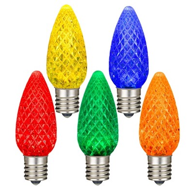 Novelty Lights C9 LED Faceted Christmas Replacement Bulbs Dimmable 25 Pack