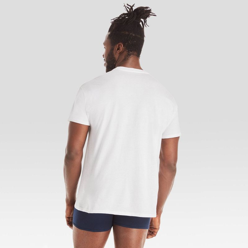 Hanes Premium Men's Short Sleeve V-Neck T-Shirt 5pk - White, 3 of 5