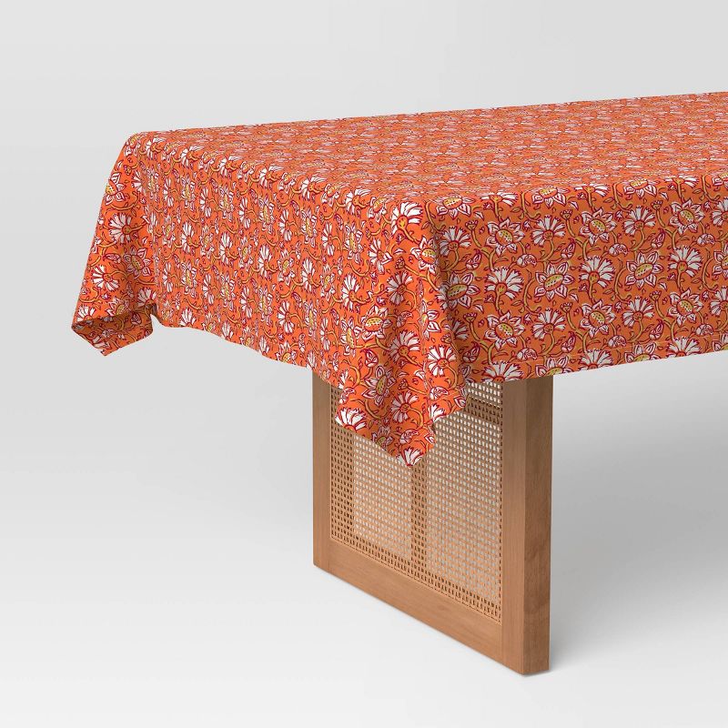 Floral Tablecloth Terracotta Orange - Threshold™, 1 of 5
