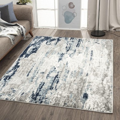 Luxe Weavers Modern Distressed Abstract Blue 4x5 Area Rug : Target