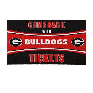 Evergreen Come Back with Tickets University of Georgia 28" x 16" Woven PVC Indoor Outdoor Doormat - 1 of 4