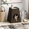 FURNIinspire Pet Crates and Houses,  Cat Litter Box Enclosure as Furniture,  Removable Cat Wash Area Equipped with Linen Mat, Suitable for Living - 2 of 4