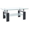 vidaXL Coffee Table Grey and Transparent Tempered Glass and Melamine - 2 of 4