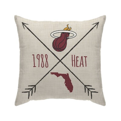 NBA Miami Heat Cross Arrow Decorative Throw Pillow