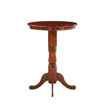 Round Pedestal Bar Height Table Wood/Cherry - Boraam
