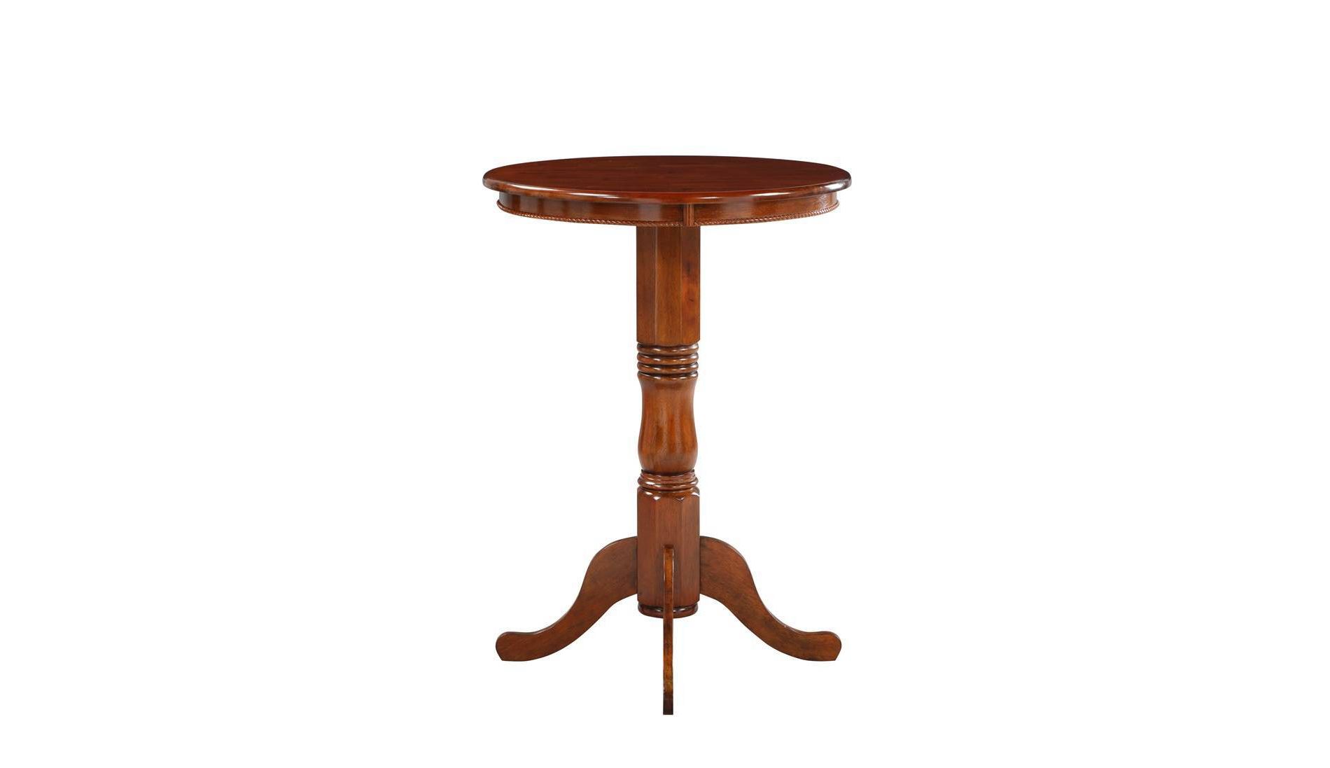 Round Pedestal Bar Height Table Wood/Cherry - Boraam