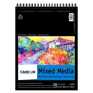Canson Artist Series Mixed Media Pad, Top Wire Binding, 20 Sheet, 11x14 inch, 1 Count - 1 of 4