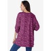 Woman Within Plus Size 7-Day Three-Quarter Sleeve Pintucked Henley Tunic - 3 of 4