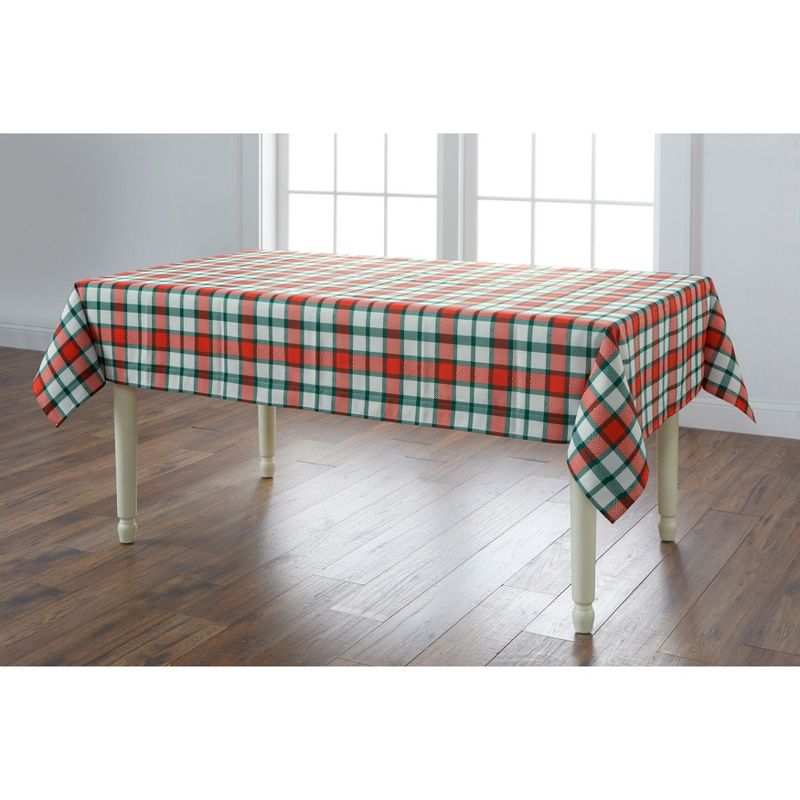 BrylaneHome Holiday Kitchen 60" X 120" Plaid Tablecloth, 1 of 2
