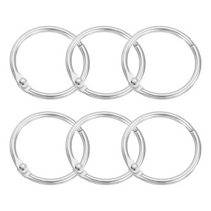 Unique Bargains Carbon Steel Loose Leaf Binder Snap Shower Curtain Rings 6 Pcs - 1 of 4