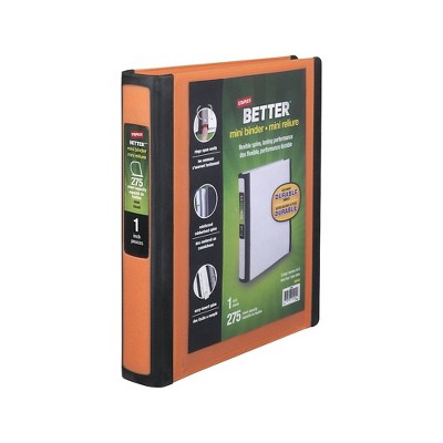 Staples Better Mini 1-Inch D 3-Ring View Binder Orange (20944) 55906/20944