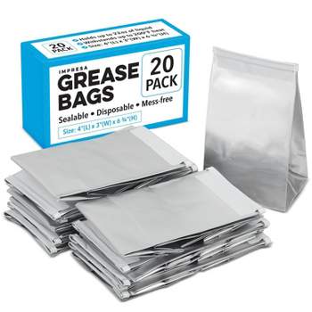 IMPRESA 20 Pack Grease Bag, Disposable Inserts for Camco Grease Storage Container, Bacon Grease Container, Bags Hold Hot Liquids & Oils, Grease Bags
