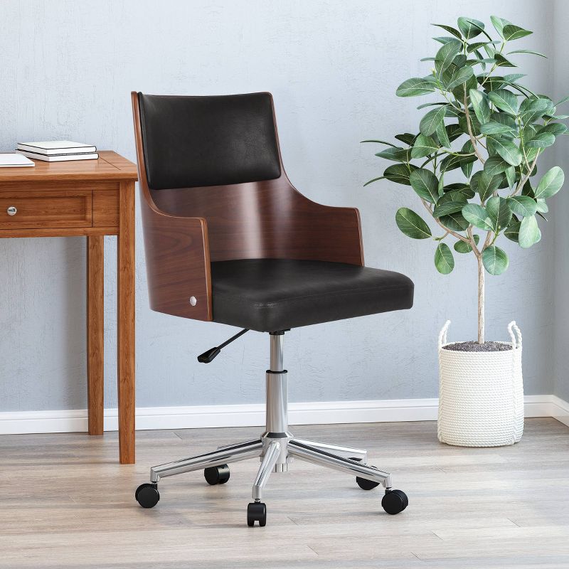 Rhine Mid-Century Modern Upholstered Swivel Office Chair - Christopher Knight Home, 3 of 8