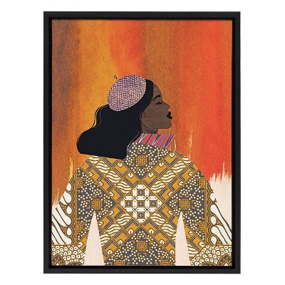 18" x 24" Sylvie Girlie Girl Framed Canvas by Nikki Chu Black - Kate & Laurel All Things Decor