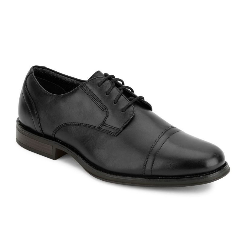 Dockers Mens Garfield Cap Toe Dress Oxford Shoe, Black, Size 7