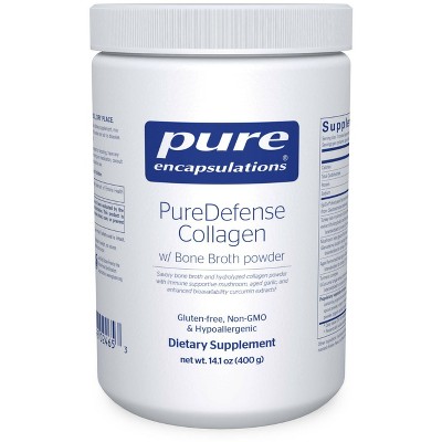Pure Encapsulations PureDefense Collagen w/ Bone Broth - with Mushroom, Aged Garlic, and Enhanced Bioavailability Curcumin Extracts - 14.1 Ounces