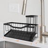 Cheer Collection Stainless Steel Sink Caddy Sponge Holder with Sloped Drain Tray – Compact Counter Organizer - 2 of 4