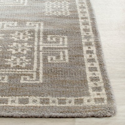 Kenya Hand-Knotted Gray Wool Tribal Area Rug