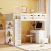 NicBex Twin Size Bunk Bed with Desk Loft Bed Pine Bed Frame with Shelves, Drawers, Ladder and Full Length Guardrails, No Box Spring Required - 2 of 4
