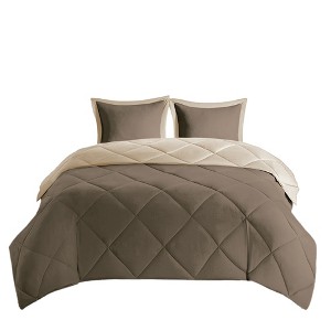 Gracie Mills Vicente Reversible Diamond Quilt Down Alternative Comforter Set with 3M Scotchgard Protection - 1 of 4