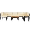 Outdoor Modular Sectional Sofa Set with Coffee Table, Ottoman, Cushions - 3 of 4