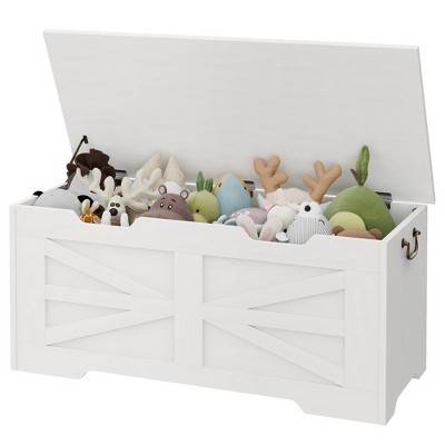 Storage Chest, Wood Large Toy Box,Toy Chest for Boys Girls, Storage Bench with Safety Hinge, Farmhouse Storage Trunk