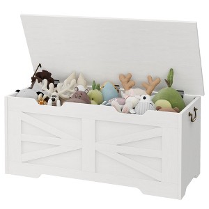 Storage Chest, Wood Large Toy Box,Toy Chest for Boys Girls, Storage Bench with Safety Hinge, Farmhouse Storage Trunk - 1 of 4