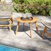 Tangkula 2PCS Outdoor Acacia Wood Side Table Patio 24.5" Round End Table w/ Slatted Tabletop - 4 of 4