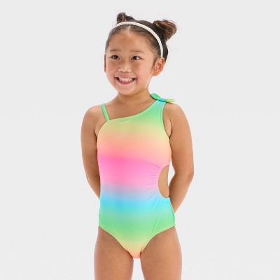 Toddler Girls' Cut Out One Piece Swimsuit With Bow - Cat & Jack™ Green 5T