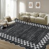 Scalloped Washable Rug, Modern Geometric Low-Pile Carpet, Non-Slip, Stain-Resistant Floor Mat for Living Room, Bedroom, Dining - 4 of 4