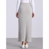 Allegra K Women's Knit Side Slit Hight Waist Midi Bodycon Skirt - 3 of 4