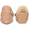 BLISSFUL STEP Women's Pointed Toe Slip on Chunky Heel Mules - 2 of 3