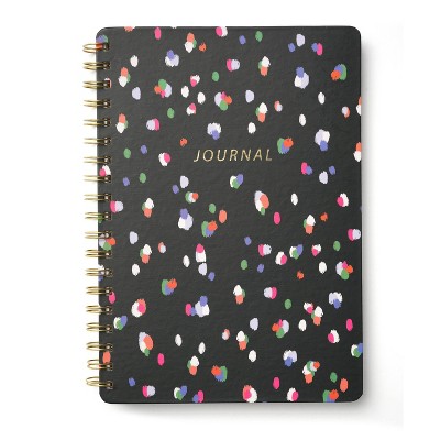 120 sheet Spiral Lined Journal 10"x7" Black with Dots - Gartner Studios