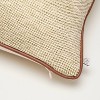 18"x18" Tweed with Faux Leather Trim Square Toss Pillow Green - Hearth & Hand™ with Magnolia - 4 of 4