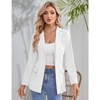 Coolmee Women's Blazer Long Sleeve Open Front Casual Single Breasted Office Blazer with Pockets - 2 of 4