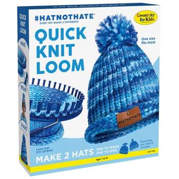 HearthSong Hook and Loop Potholder Loom Kit w/ 7.5 Sq. Metal Loom & 115 Cotton  Loops 