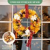 24in Fall Wreath for Front Door Decor, Autumn Thanksgiving Wreath with Pinecones, Maple Leaves, White Flowers, Berries for Party, Window, Fireplace - 4 of 4