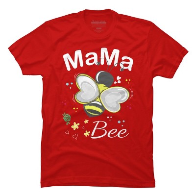 Men's Design By Humans Mama Bee Floral Pattern By Aminemangaka1 T-Shirt