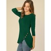 Allegra K Women's 3/4 Sleeve Round Neck Button Decor Casual Stretchy Tunic Tops - 2 of 4