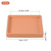 Unique Bargains Indoor Ceramic Square Plant Pot Saucers Tray 2 Pcs - 2 of 4