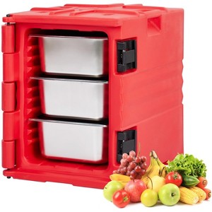 Insulated Food Pan Carrier, 82Qt Capacity, Stackable Hot Box, Elastic Side Handles and Bucklesles - 1 of 4