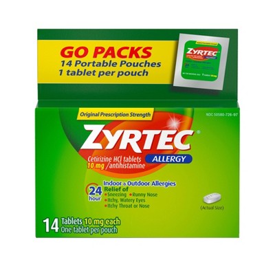 Zyrtec 24 Hour Allergy Relief Tablets - Cetirizine HCl - 14ct