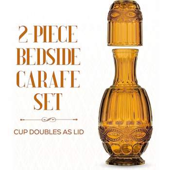 Amber Bedside Carafe, Carafe Set, Water Carafe, Carafe and Glass Set, –  Casa Amore