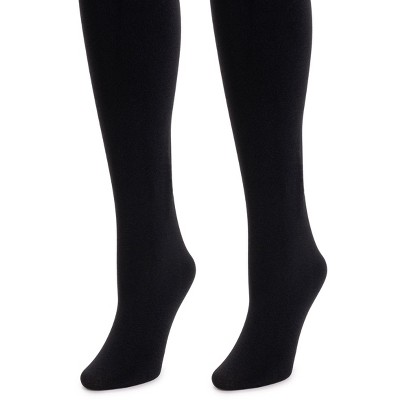 Muk Luks Womens 2 Pair Pack Fleece Lined Tights, Black, Small/medium :  Target