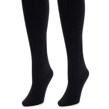 MUK LUKS Womens Fleece Lined Leggings, Black Rib, Large/X Large